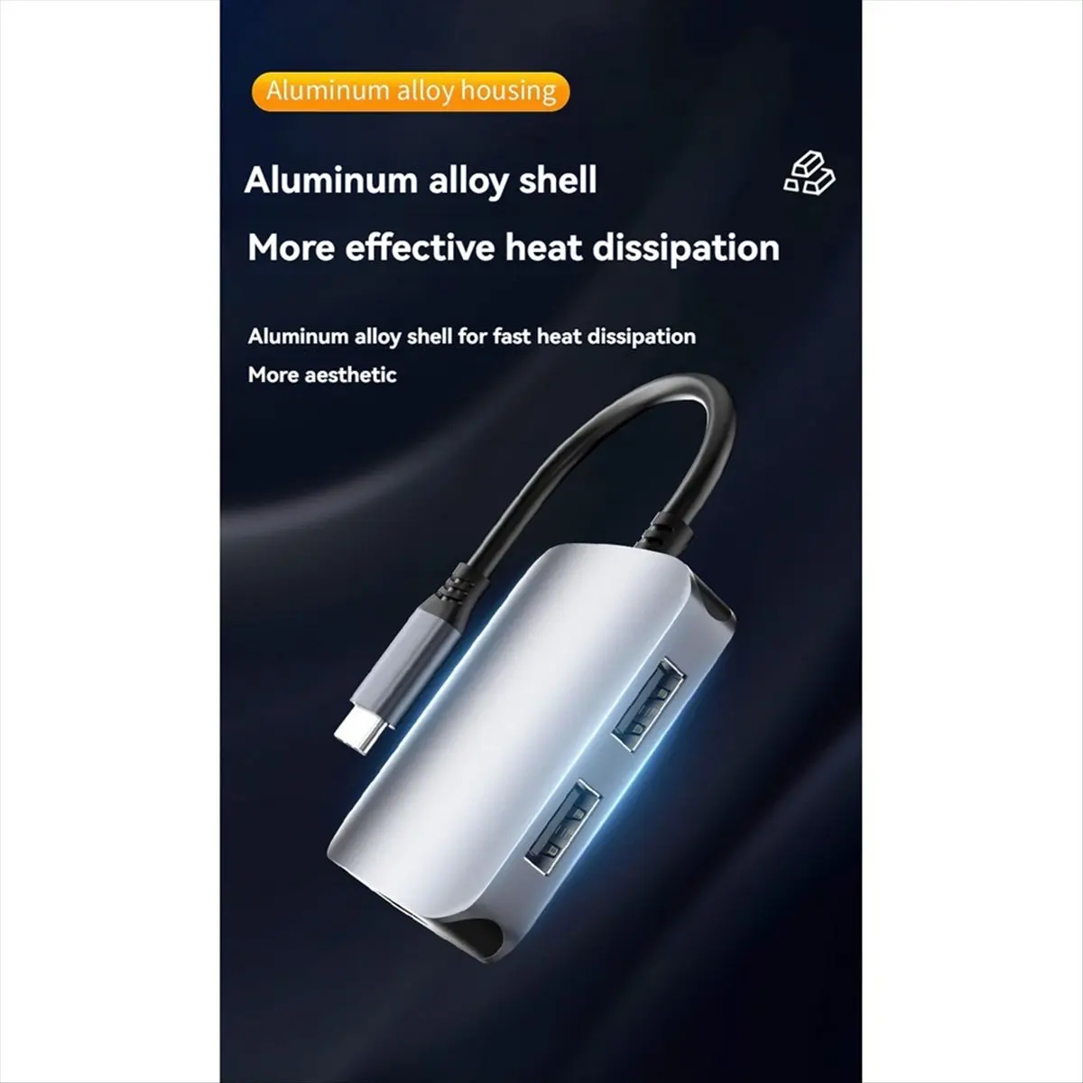 Многофункциональный USB-C хаб 6-в-1: адаптер Type-C 3.0 с HDMI, SDTF-картами, быстрой зарядкой PD и USB-док-станцией (art.: 3920d8d2ed425) - 3920d8d2ed425