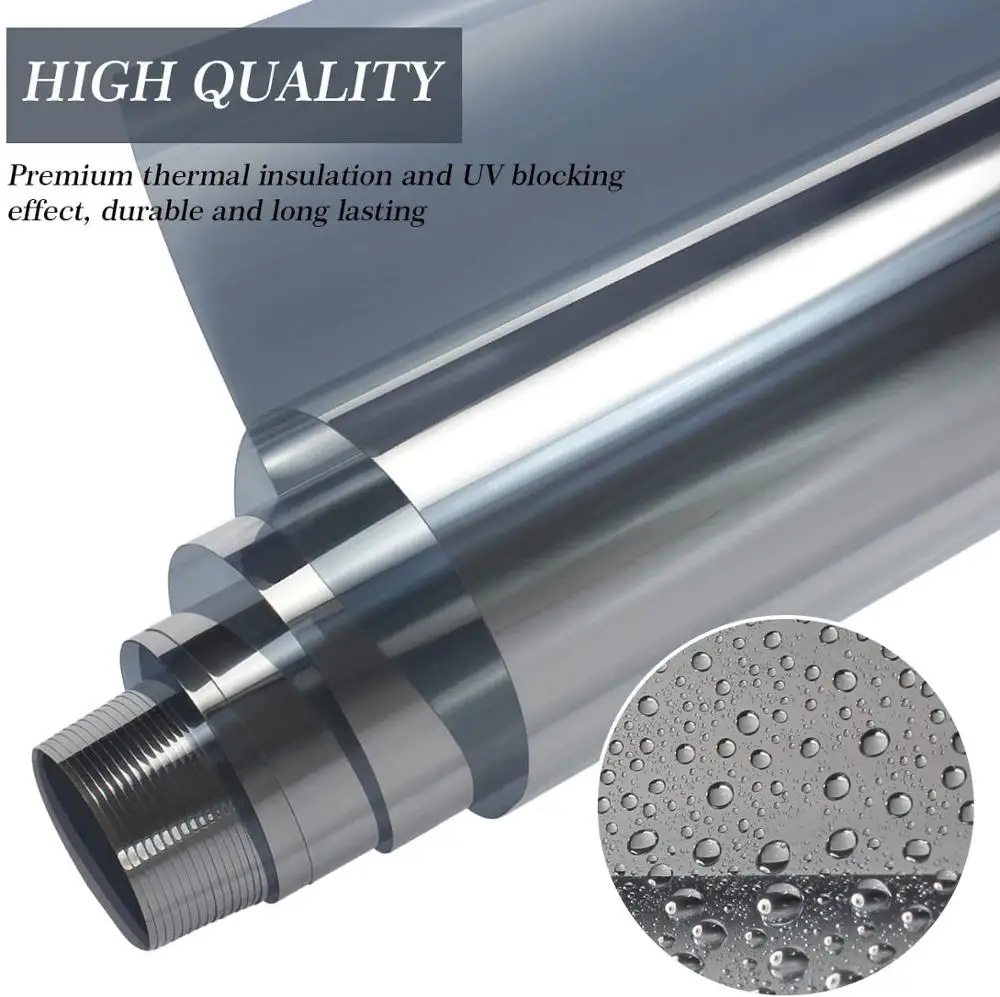 

One Way Mirror Window Film,Stained Glass Vinyl Self Adhesive Window Tint,Heat Control UV Reflective Glass Stickers for Home