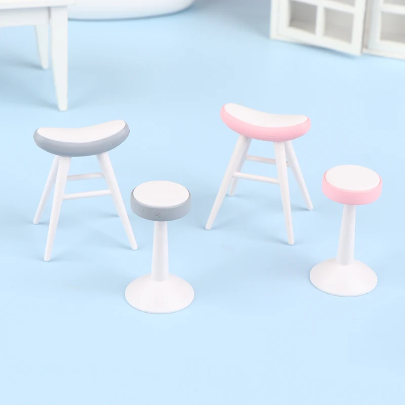 

1:12 Plastic Stool Dollhouse Chairs Simulation Small Sofa Stool Chair Furniture Model Toys Doll House Decoration Micro Landscape