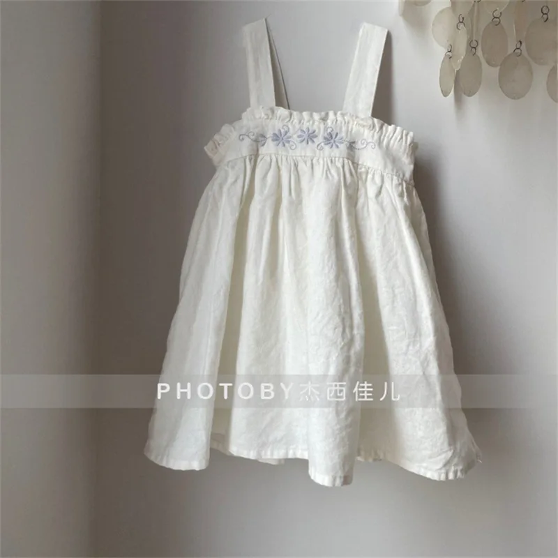 

Платье принцессы для маленьких девочек, Новинка лета 2023, корейское детское платье для девочек, милая детская одежда без рукавов