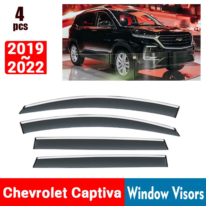 FOR Chevrolet Captiva 2019-2022 Window Visors Rain Guard Windows Rain Cover Deflector Awning Shield Vent Guard Shade Cover Trim