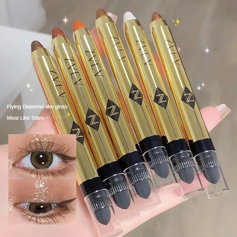 

ZVEV Lazy Eye Makeup Ambilight Eyeshadow Pen Pearlescent Fine Flash Not Sizzling Brightening High-gloss Double-headed Makeup Pen