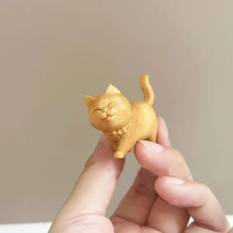 НОВЫЙ золотой сандал Lucky Cat, мини-милый настольный орнамент, деревянный ходячий любопытность, кривый кот, домашний декор, подарок для друга