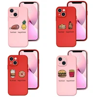 cute milk biscuits phone case red pink for apple iphone 12 pro 13 11 pro max mini xs x xr 7 8 6 6s plus se 2020 shockproof cover