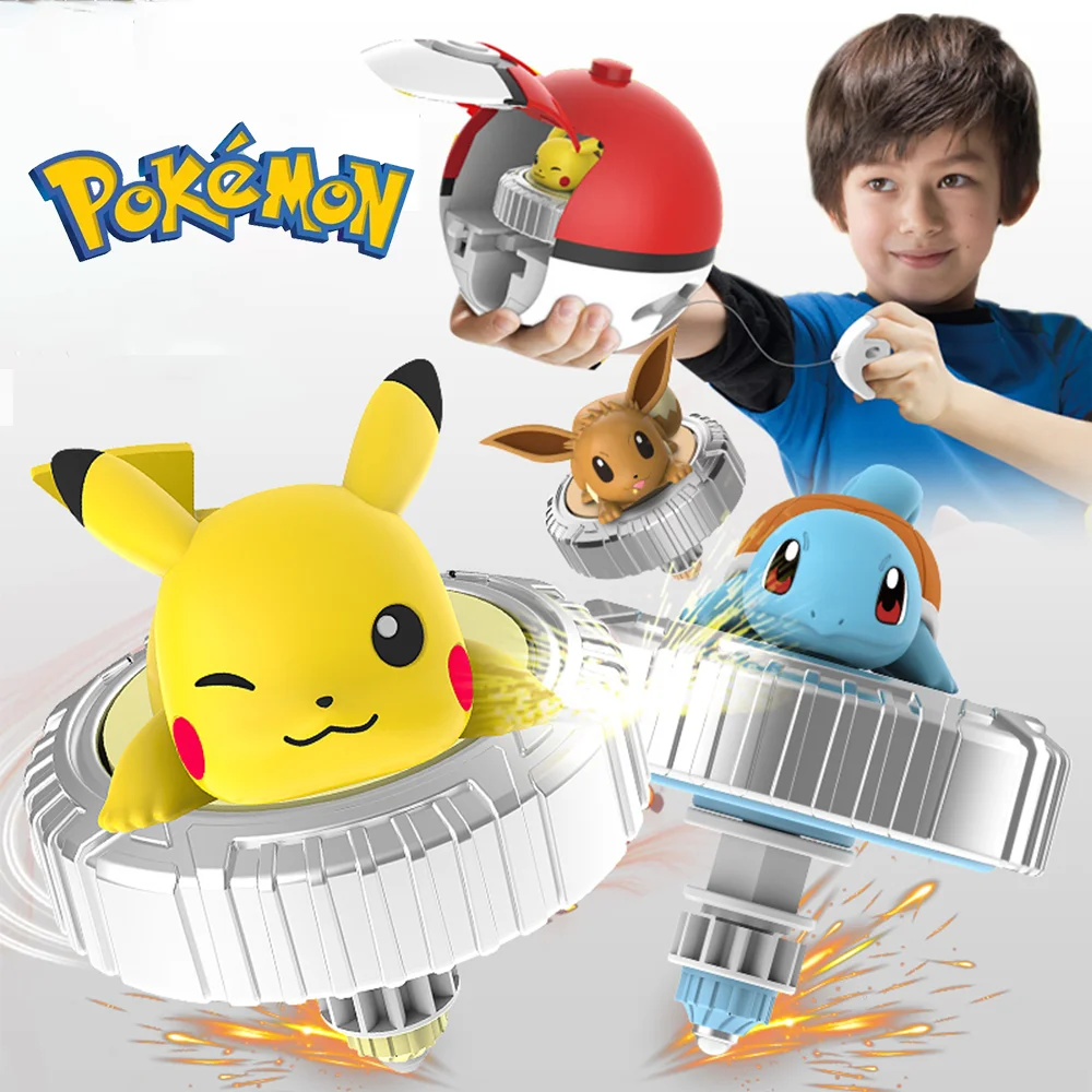 

Pokemon 1-5pcs Pikachu Rotary Metal Gyro Launcher Beyblade Burst Cartoon Metwo Poke Ball Multiplayer Children's Holiday Gift Toy