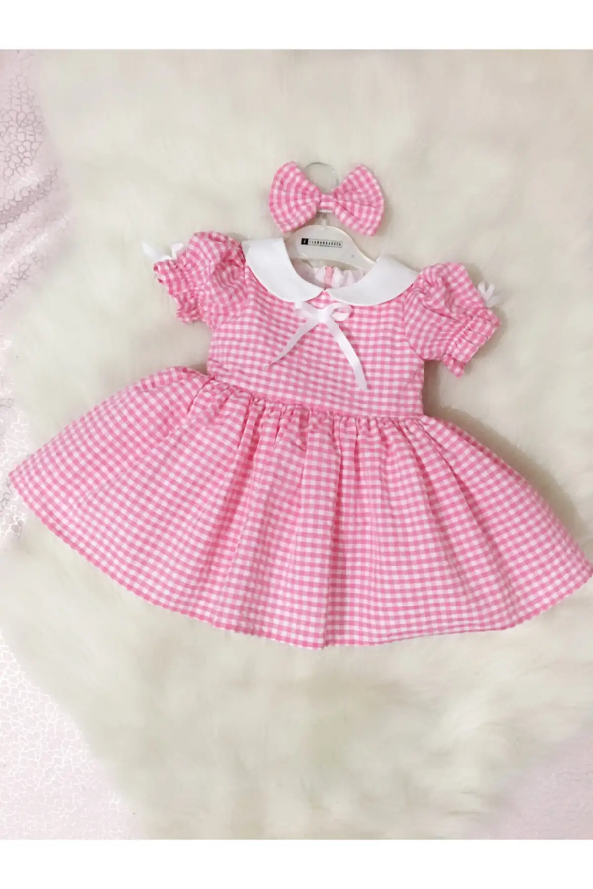 Pink gingham dress clothing