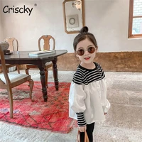 criscky 2022 autumn newborn baby girl outfits patchwork pullover tops bell bottoms trousers kids sets girls outfits
