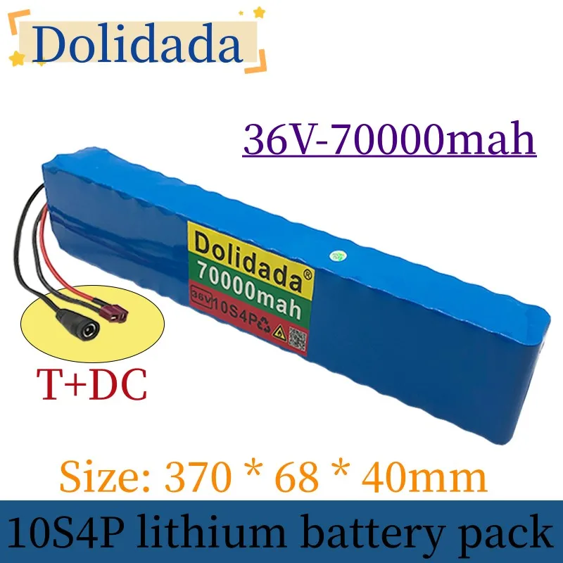 

36V 10S4P 72Ah 600W High power 72000mah capacity 18650 lithium battery pack ebike electric car bicycle motor scooter 20A BMS