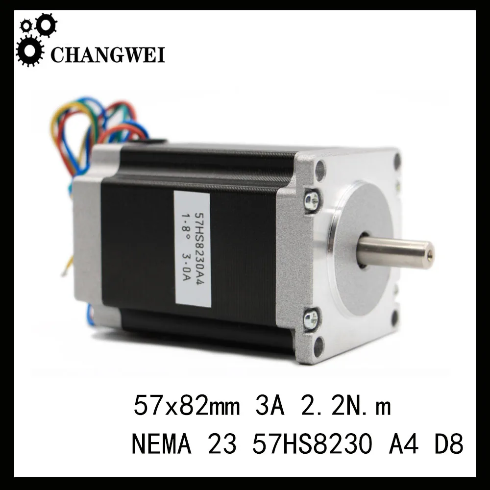 Шаговый электродвигатель NEMA 23 с ЧПУ, 57x82 мм, 3a, 2,2 нм, диаметр 8 мм, 6,35 мм, 315 унций/дюйм, Nema23, для гравировально-фрезерного станка с ЧПУ, 3D-принтер Шаговый электродвигатель NEMA 23 с ЧПУ, 57x82 мм, 3a, 2,2 нм, диаметр 8 мм, 6,35 мм, 315 унций/дюйм, Nema23, для гравировально-фрезерного станка с ЧПУ, 3D-принтер