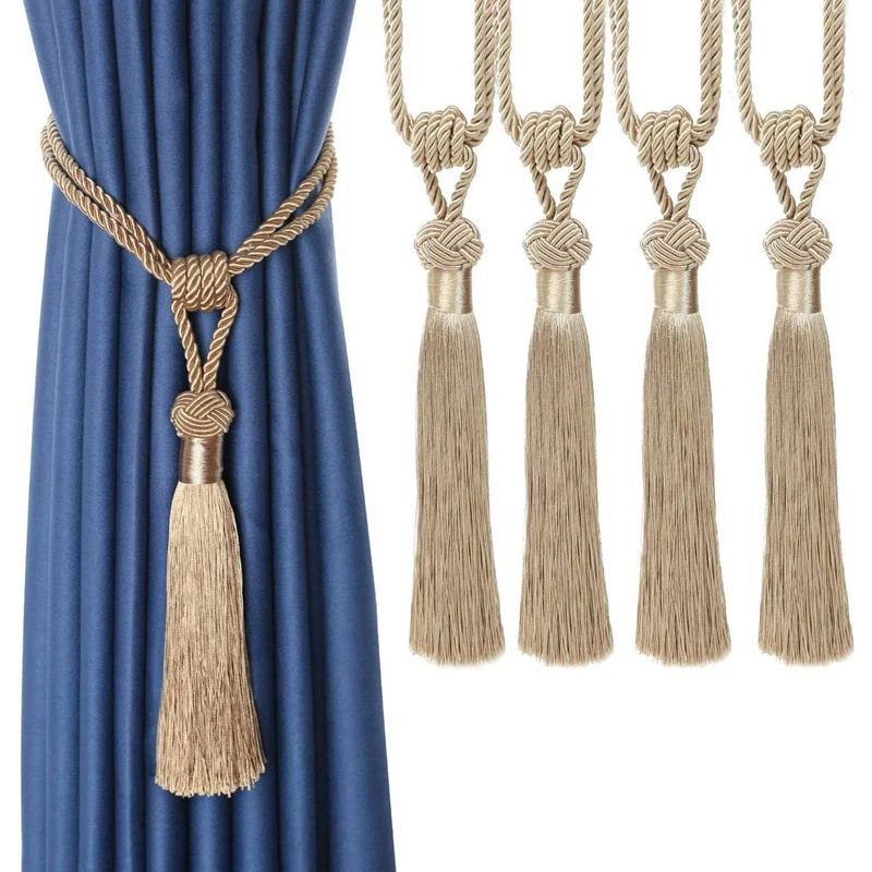 

4Pcs Curtain Tassels Curtain Rope Curtain Tiebacks Curtain Accessories Rope Tassels Fastening Tassel Window Decoration