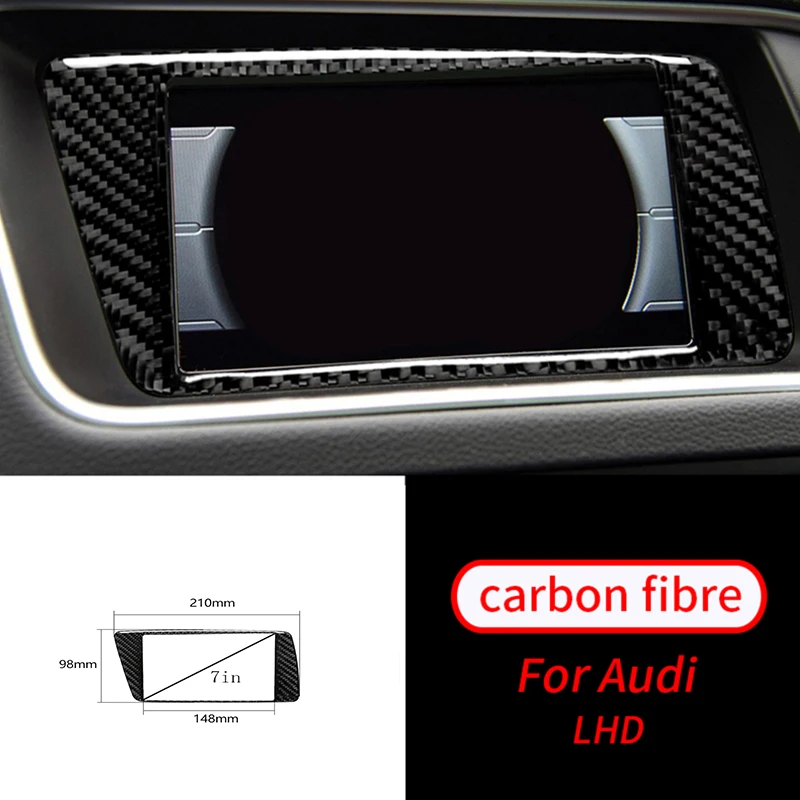 

For Audi A4 A5 Q5 2009-2017 Real Carbon Fiber 6.5 7 Inches Left Display Center Control Panel Frame Sticker Trim Car Accessorie