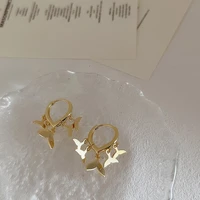 minar temperament gold color metal mermaid tail hoop earrings for women brass tassel statement earring korean fashion jewelry