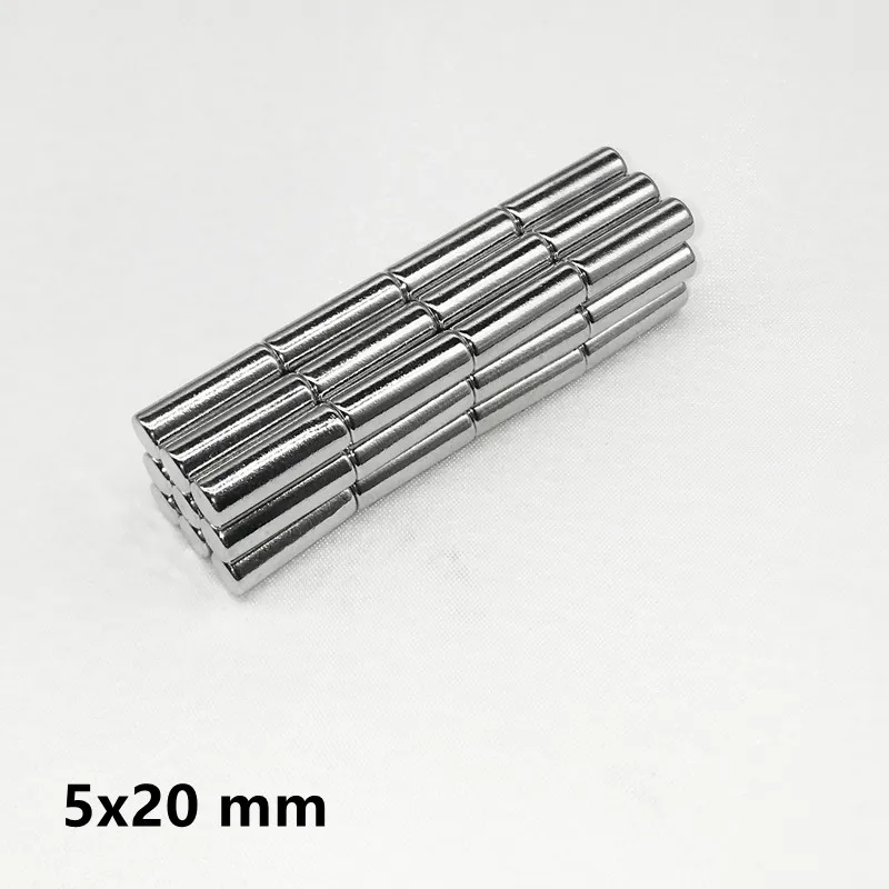 

5~100PCS 5x20 mm Rare Earth Magnets Diameter 5x20mm Small Round Magnets 5mm X 20mm Permanent Neodymium Magnets strong 5*20 mm