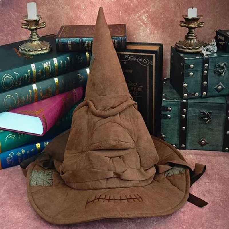 Шляпа колдуна ведьмы и для Хэллоуина шляпа с острым носком коричневая унисекс
