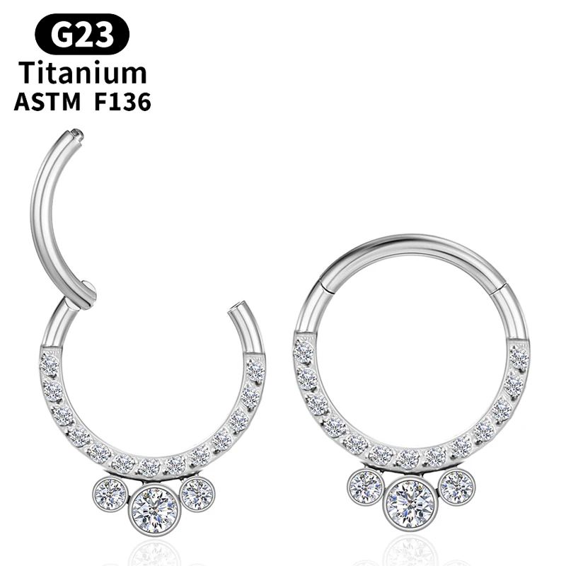 

1pc Nose ring Piercing ear clips clicker Helix earring cartilage Septum sexy crystal Tragus Girl Gift Stainless Body Jewelry