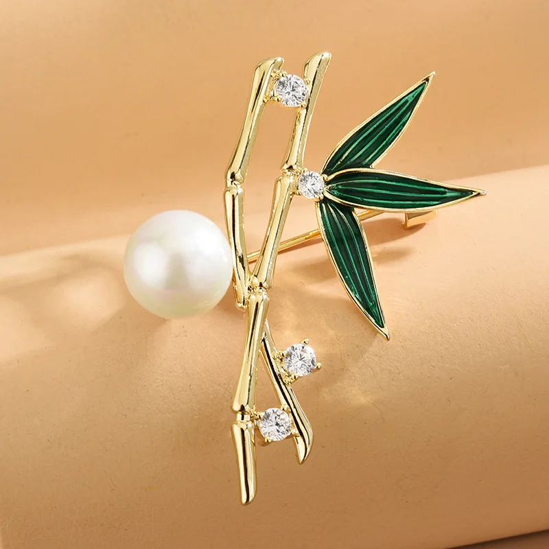 Модная бамбуковая эмалированная брошь знаменитого бренда элегантная женская