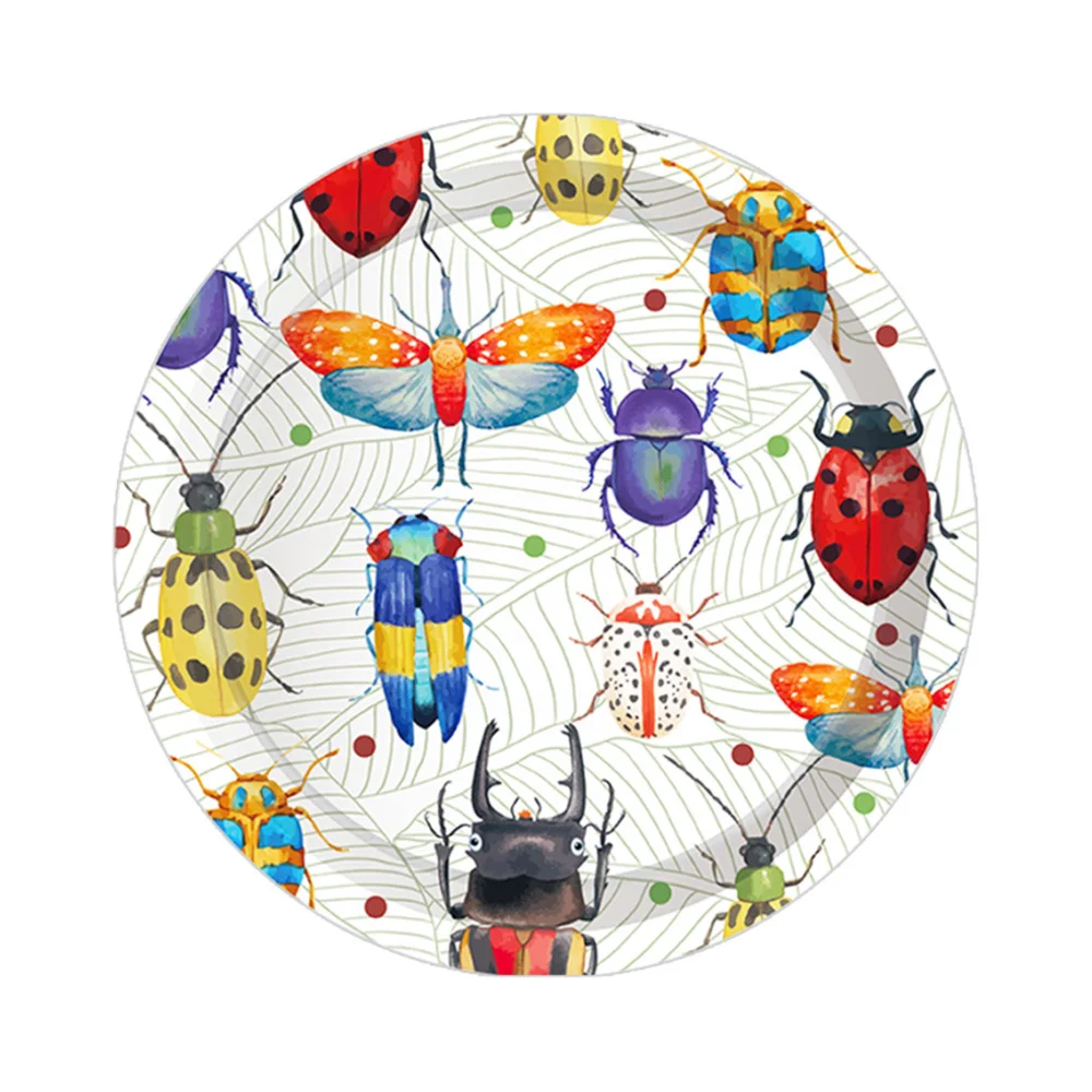 

Одноразовые тарелки с изображением насекомых, технические креативные тарелки с стрекозой, 7-дюймовые тарелки, столовые приборы для вечеринки в честь Дня Рождения