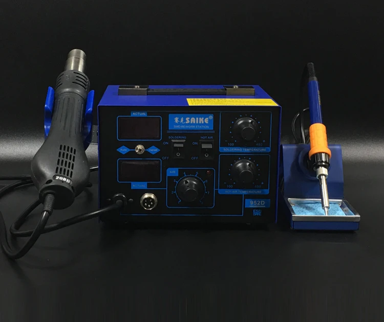 Паяльная станция saike952D 2 в 1 паяльная Saike 952D оригинальный набор инструментов с