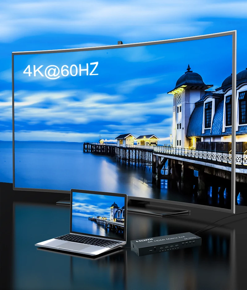 4K@60Hz HDMI матрица 2x4 переключатель 2 Вход 4 Выхода разветвитель Audio Extractor ПК на ТВ Экран монитор дисплей
