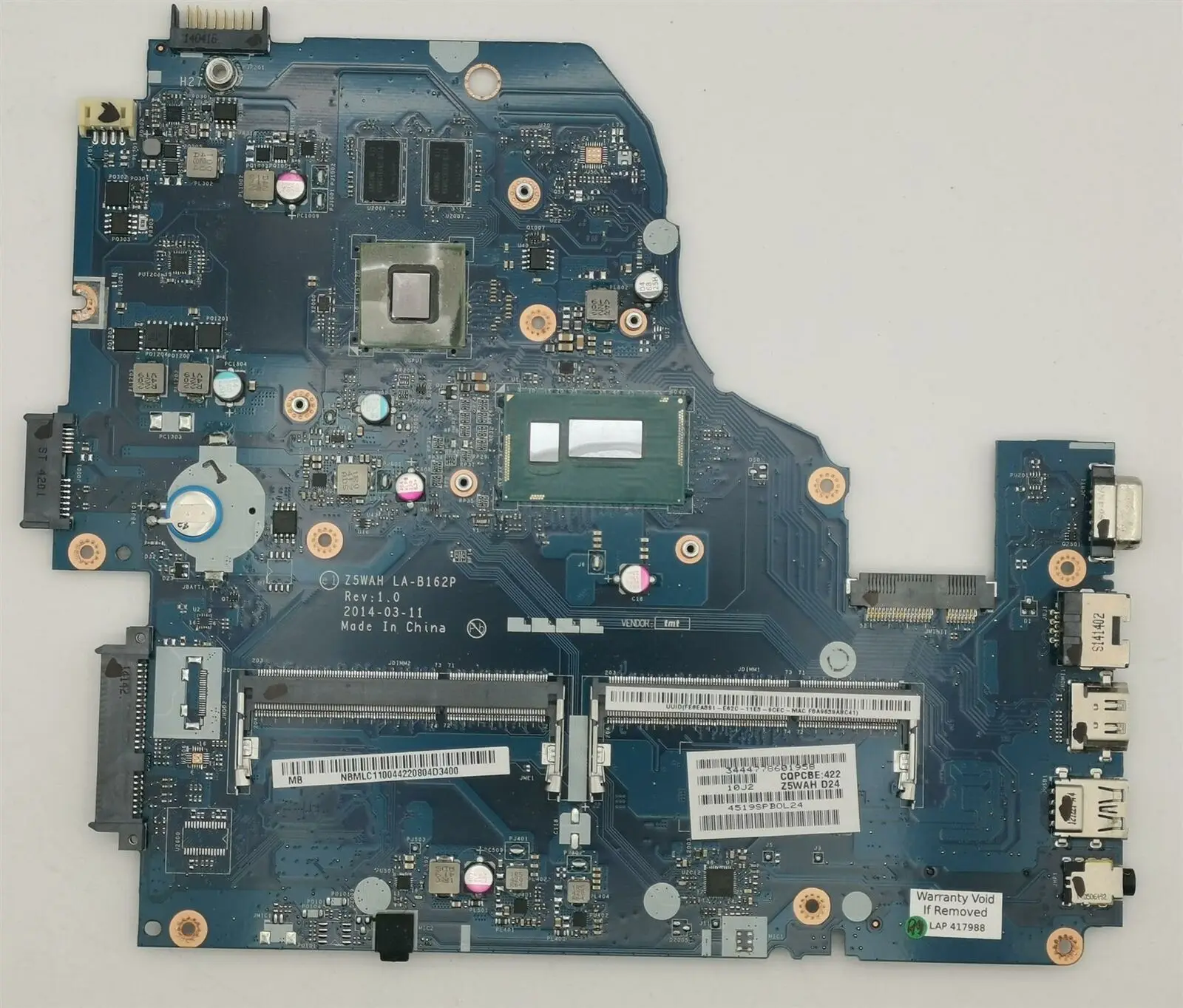 

Genuine FOR Acer Aspire E5-571 E5-571G Motherboard Mainboard MB.MLC11.004 MBMLC11004 LA-B162P