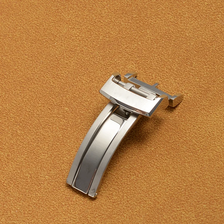 

18mm Spring Bar Depolyment Watch Buckle Clasp Watch Leather Rubber Strap For Glashutte NEW