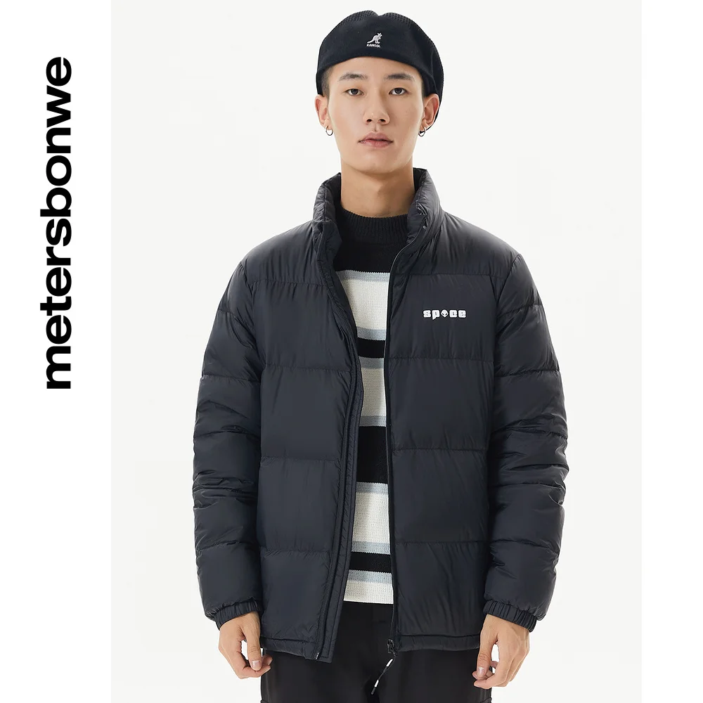 Metersbonwe Stand-up Collar Down Jacket Men Winter Warm 90% Gray Duck Down Men Anti-snow  Down Coat Brand Outerwear Warm Coat