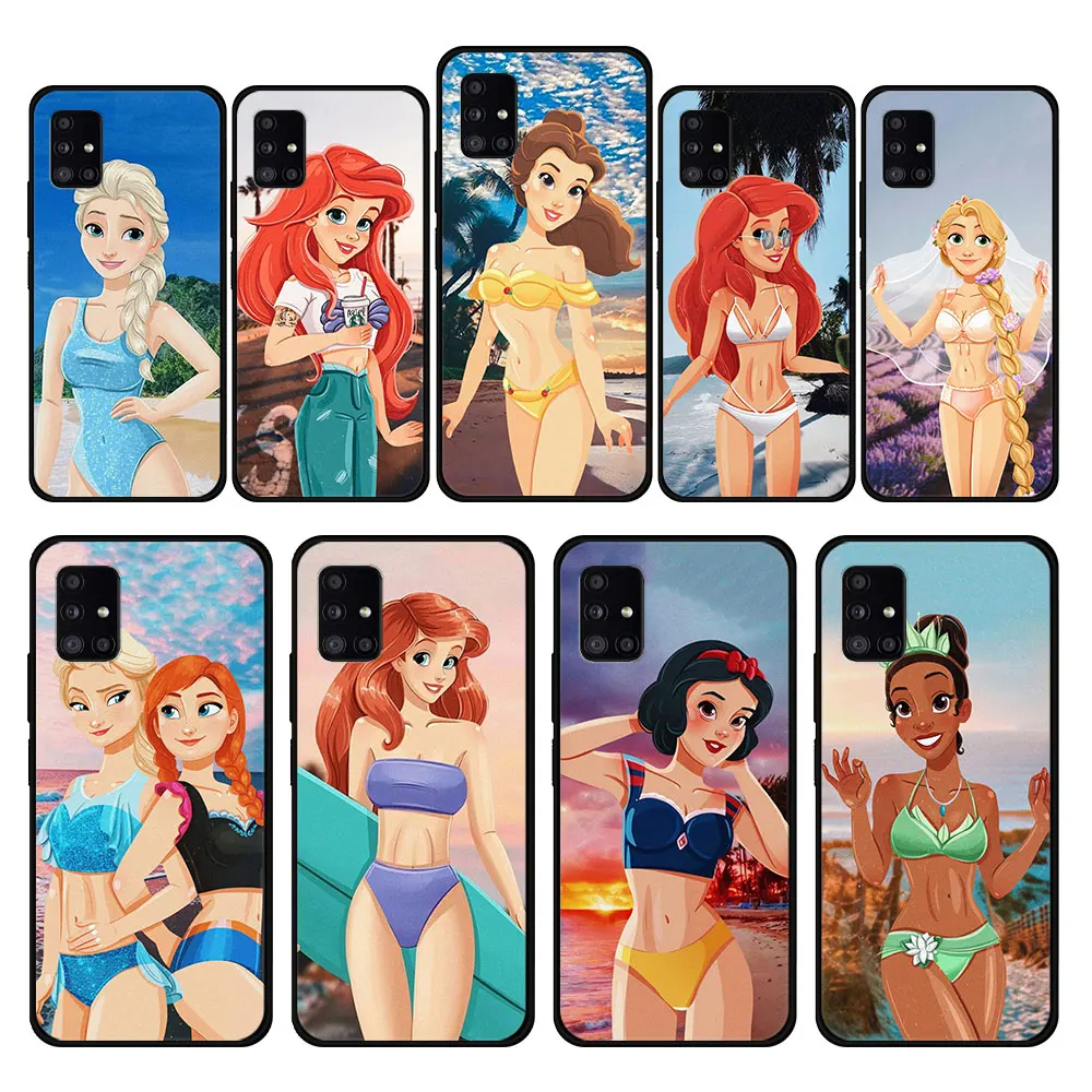 

Phone Funda Silicone Capinha For Samsung A31 A41 A52 A32 4G A02s A51 A71 A21s A72 A12 A33 A22 A13 Beach princess in swimsuit