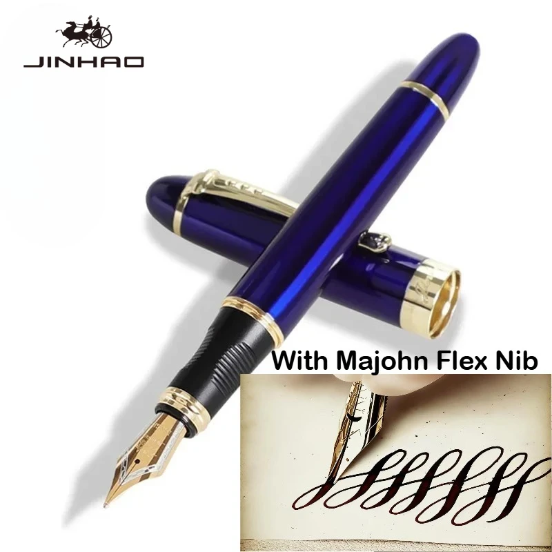 Фото Перьевая ручка JINHAO X450 с гибким пером Majohn, металлическая ручка для каллиграфии, для письма, школьных и офисных принадлежностей, канцелярских товаров №3