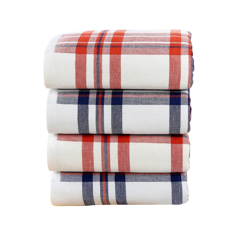 

Japan Plaid Terry Cloth Bath Towel for Men Women Adults Bathroom 70*140 Free Shipping