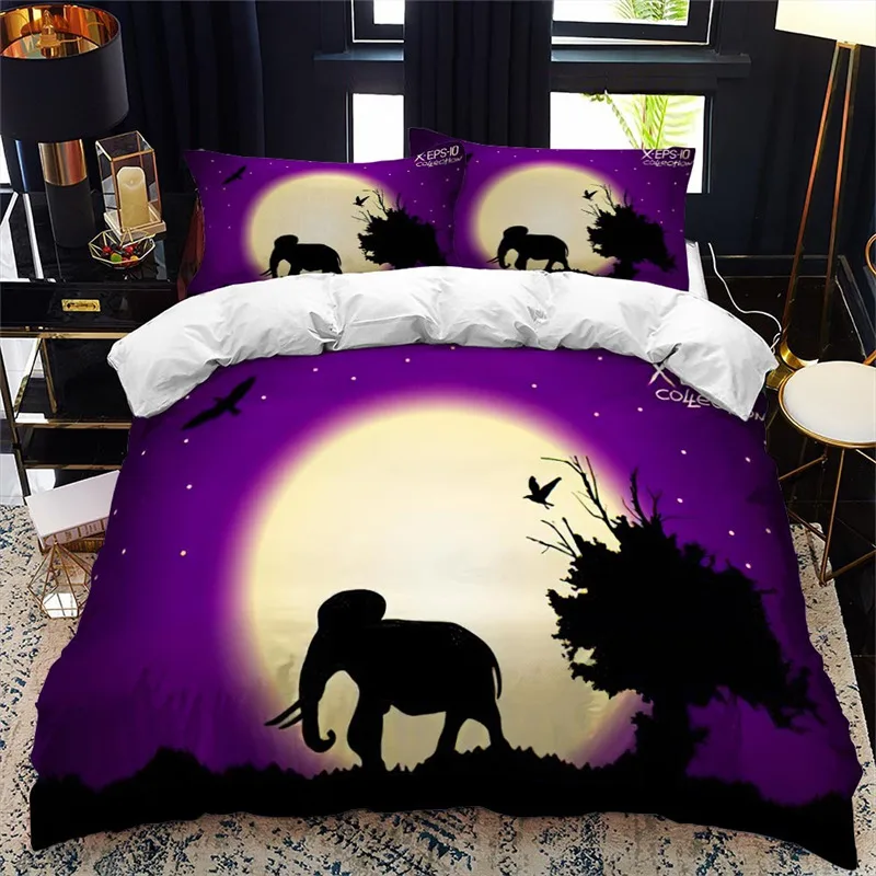 Комплект постельного белья из микрофибры с изображением диких животных |