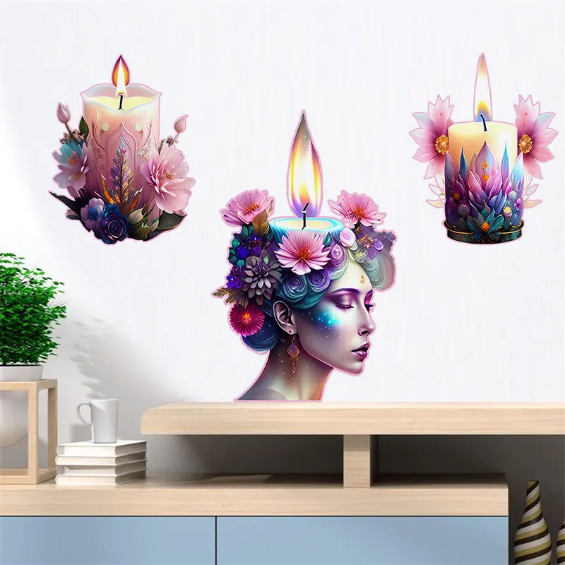 Настенная Наклейка M729 в виде свечей художественная роспись украшение для