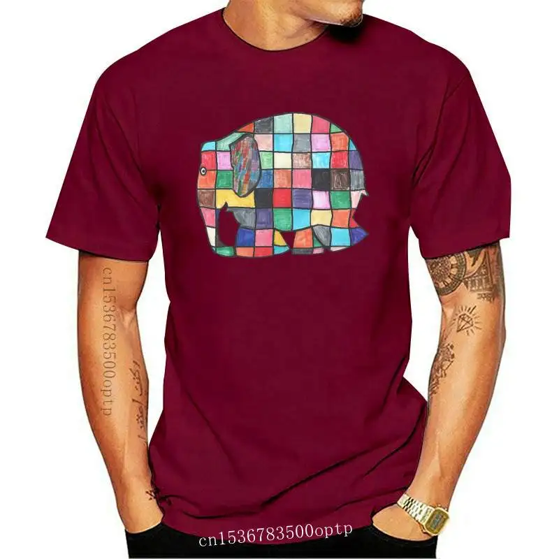 

Fashion New Men Funny Tops Shirt Summer Autumn 100% Cotton T-Shirt Casual Colored Club Elmer Elephant Patchwork Image Tops T Shi