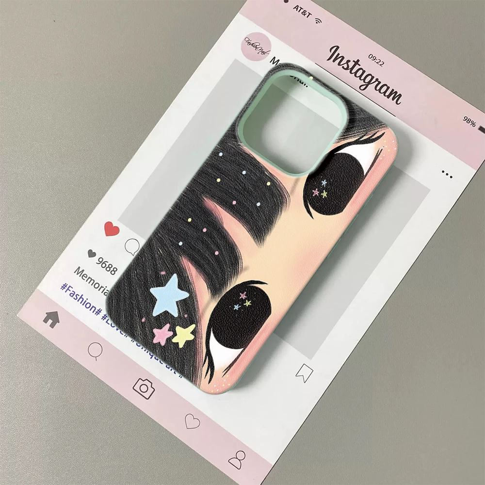 Милый чехол для iPhone 11 12 13 14 15 16 17 Pro Max Plus Air с креативным дизайном «Звездные глаза» и узором, мягкий чехол-накладка из поликарбоната (art.: 3920dc4adff44) - 3920dc4adff44