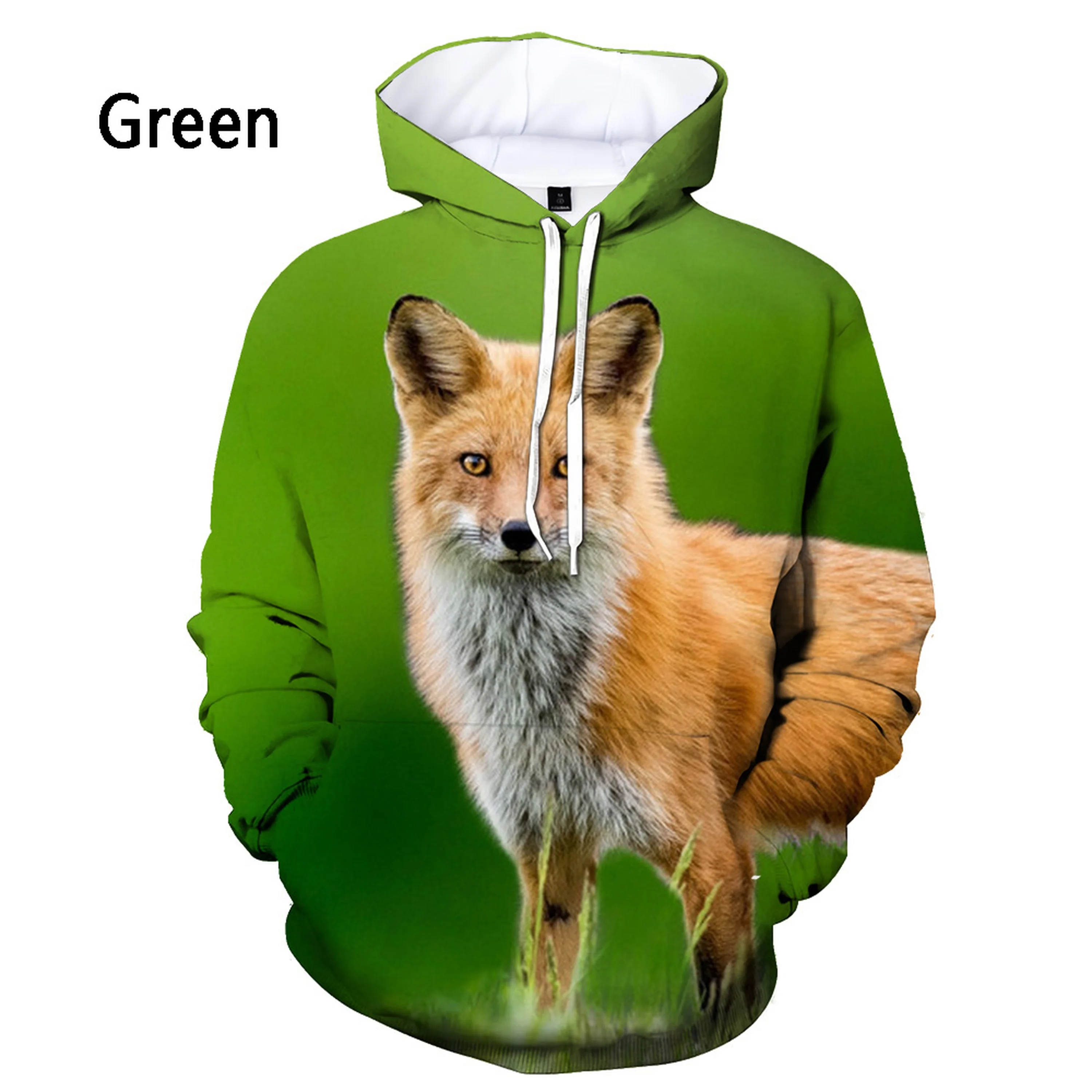Animal Fox 3D Printed Fashion Mens Hoodie Novelty Harajuku Streetwear Funny Sweatshirt Unisex Casual Pullover