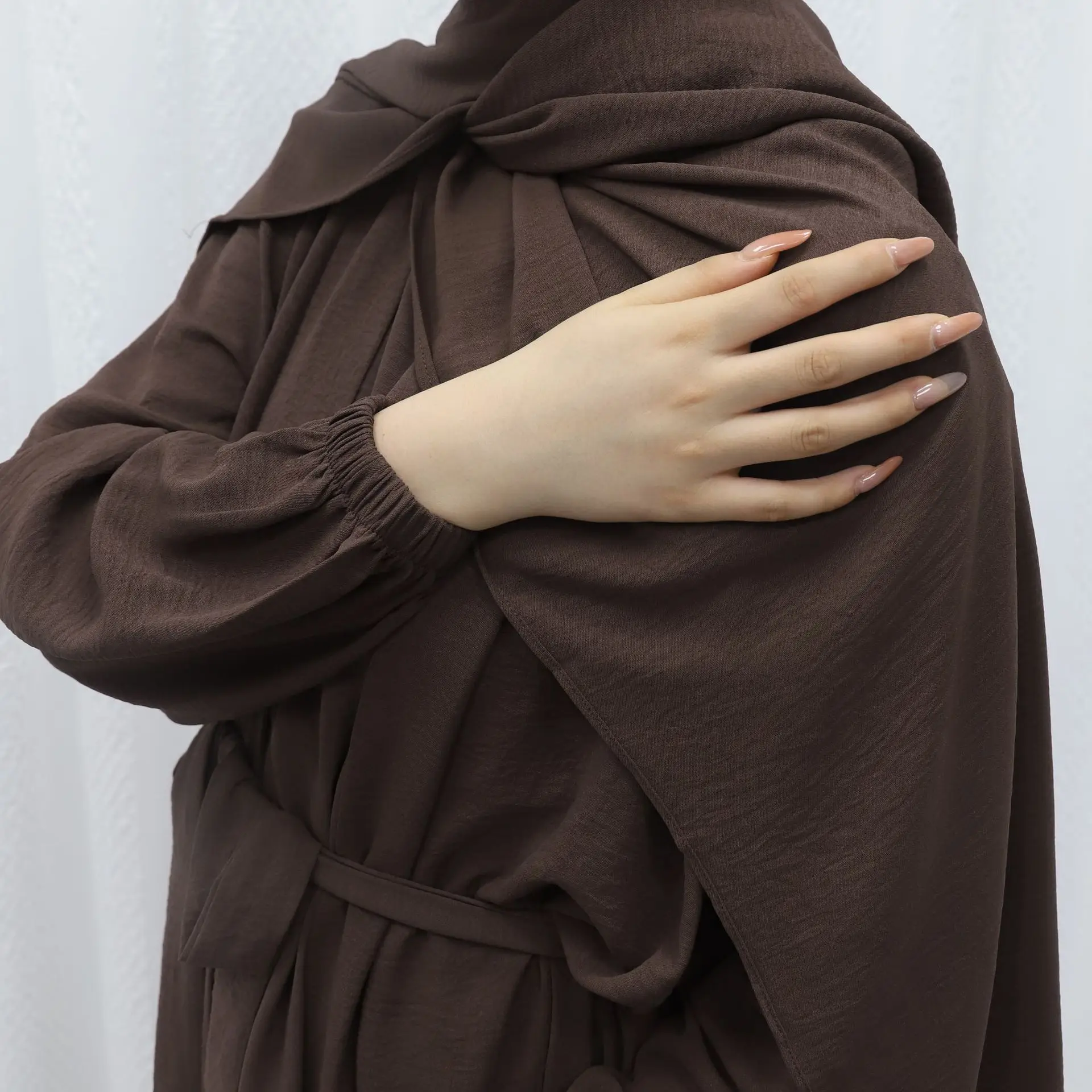 Женский однотонный шарф-хиджаб большого размера из ледяного шелка шарф высокого