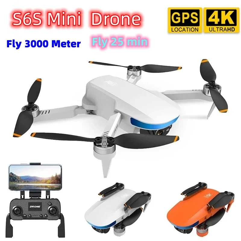 

S6S Mini GPS Drone 6K HD Dual Camera 5G WIFI FPV Optical Flow Position Obstacle Avoidance Helicopter Foldable RC Quadcopter