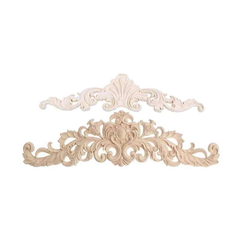 

2 шт., деревянные резные углы для украшения интерьера, 30X8 см и 40X12 см