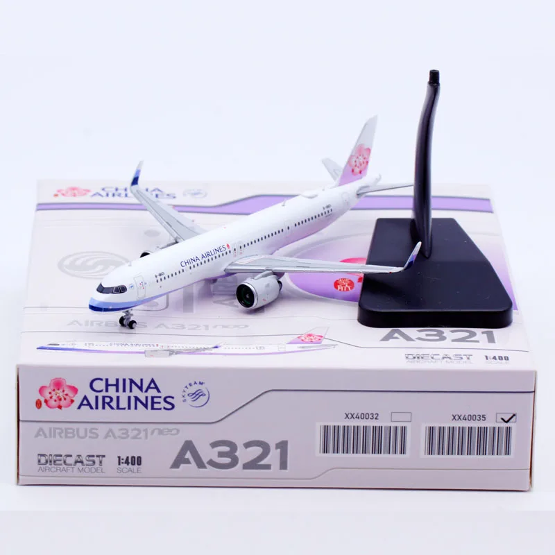 XX40035 Коллекционный самолет из сплава в подарок JC Wings 1:400 China Airlines SkyTeam Airbus A321NEO Литой