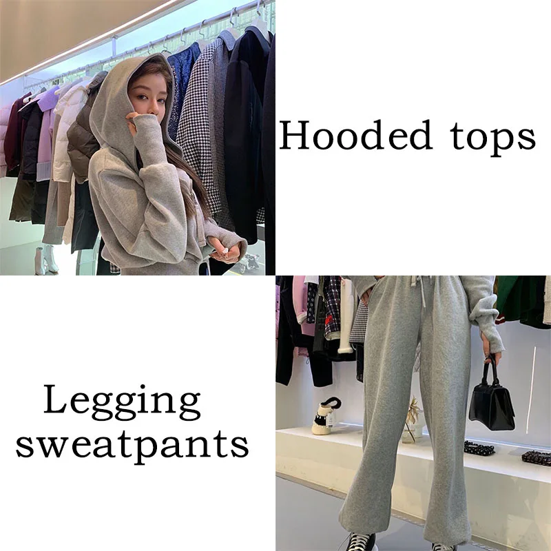 Женская Повседневная Толстовка из 2 предметов толстовка большого размера топ с