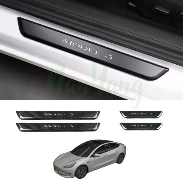 

Four piece set For Tesla Illuminated Door Sills Welcome Scuff Plates For Tesla Model 3 Model Y Door Sill Lights 2017-202