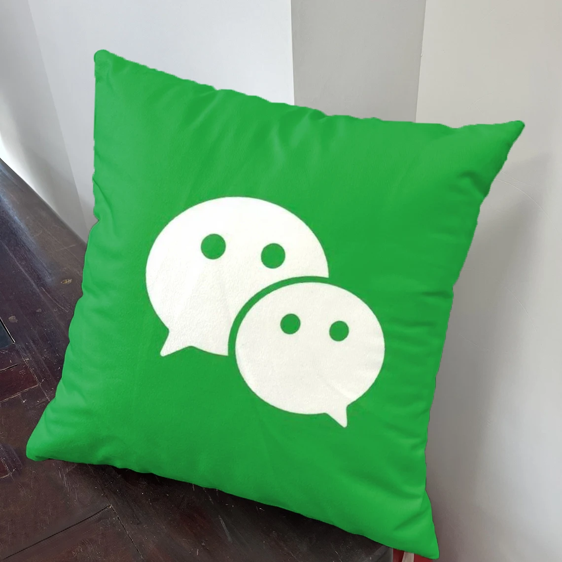 Чехол для диванной подушки зеленый забавный чехол с логотипом WeChat автомобиля