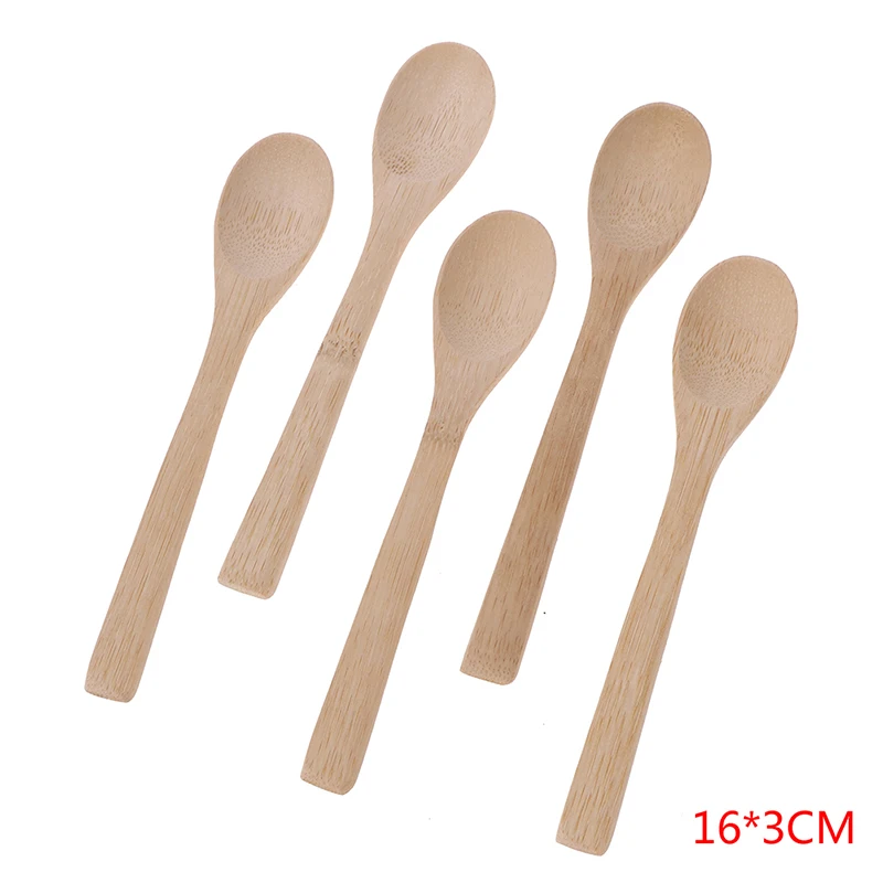 

5Pcs/Lot Bamboo Jam Spoon Ecofriendly Tableware Bamboo Scoop Coffee Honey Tea Spoon Stirrer Baby Honey Spoon