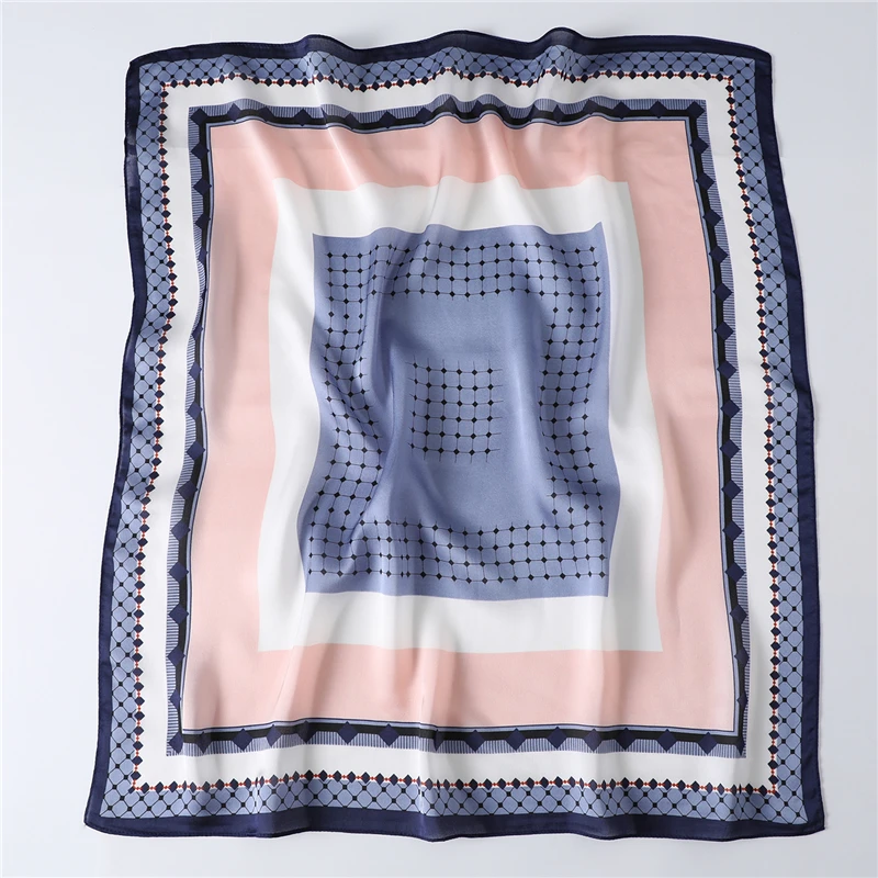

70*70cm Square Scarf Neck Hair Tie Band Women Elegant Dot Print Scarves Headband Foulard Female Neckerchief