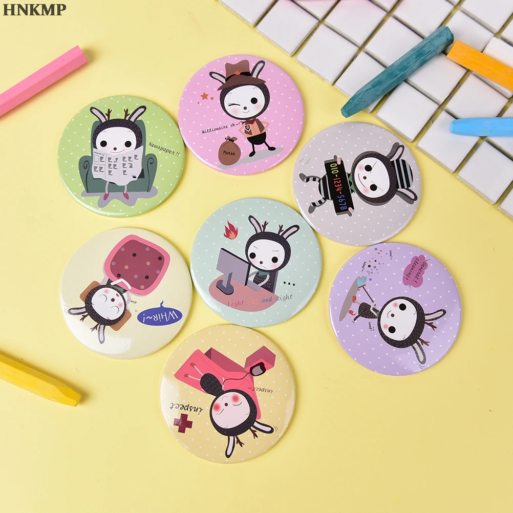 

CSHOU350 Fashion Cartoon Anti-fall Portable Small Mirror Cute Girls Makeup Mirror Pocket Mirror for Beauty Tools Mini Mirror