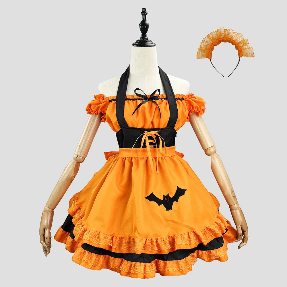

Halloween Cosplay Pumpkin Maid Bat Vampire Costume