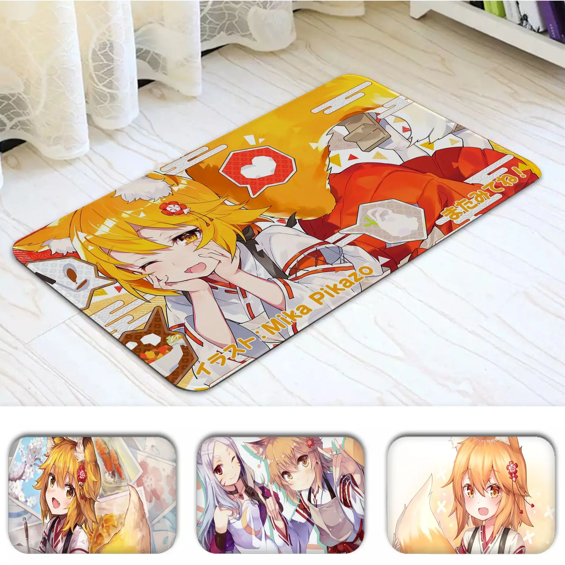 

Anime Little Red Girl girl printed velvet bathroom carpet decorative non-slip personality living room kitchen welcome door mat