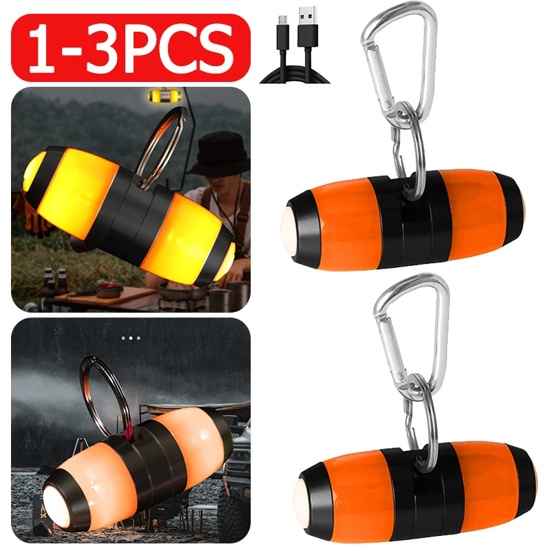 

LED Safety Warning Light 3 Gear with Carabiner Life Waterproof for Outdoor Travel Hiking Cycling Multipurpose Tent Lamp