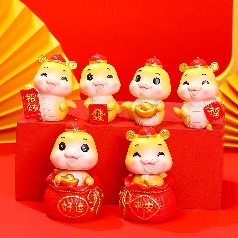 1 шт. милый креативный орнамент в виде змеи на 2025 год фигурка со знаком удачи