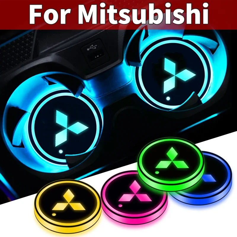 Светодиодные лампы для чашек автомобильный значок подставка аксессуары Mitsubishi ASX