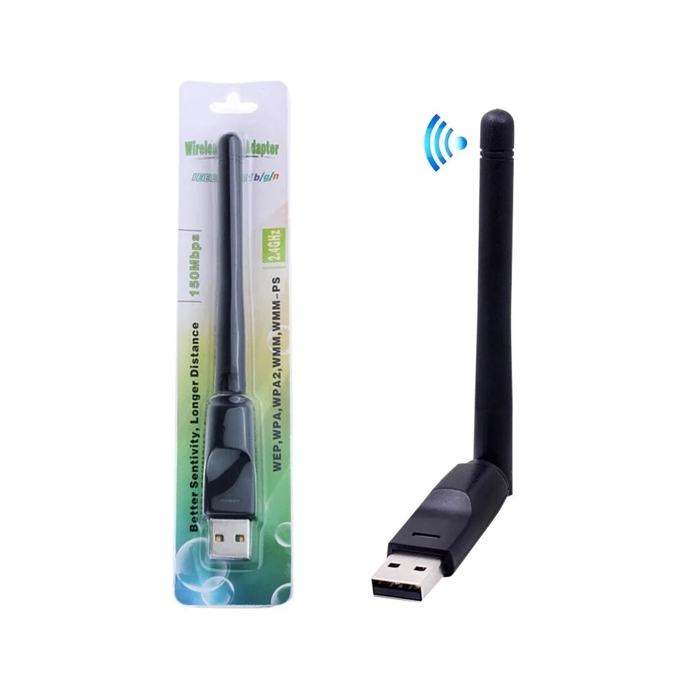 Фото MT7601 Mini USB Wi-Fi адаптер 150 Мбит/с 2,4 ГГц Беспроводная сетевая карта 802.11 B/g/n LAN-ключ для телеприставки RTL8188 для настольных компьютеров №1